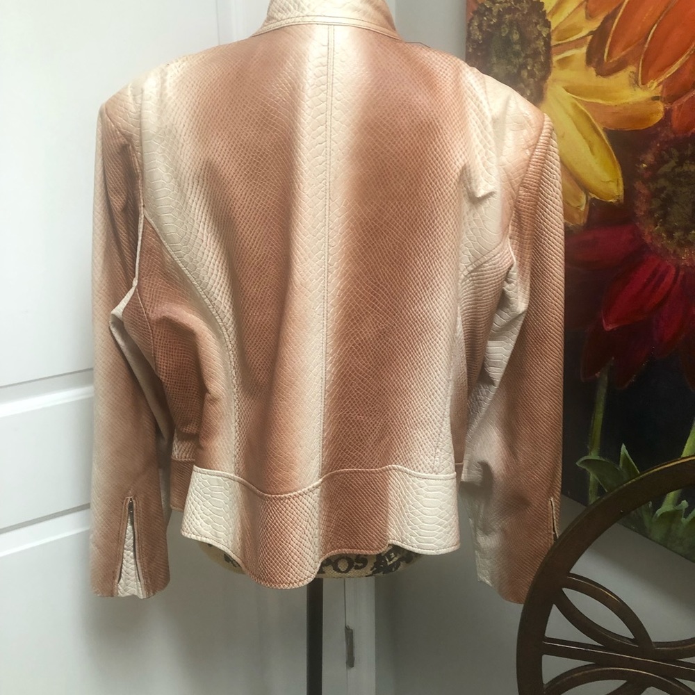 Leather python embossed jacket - Picture 4 of 6